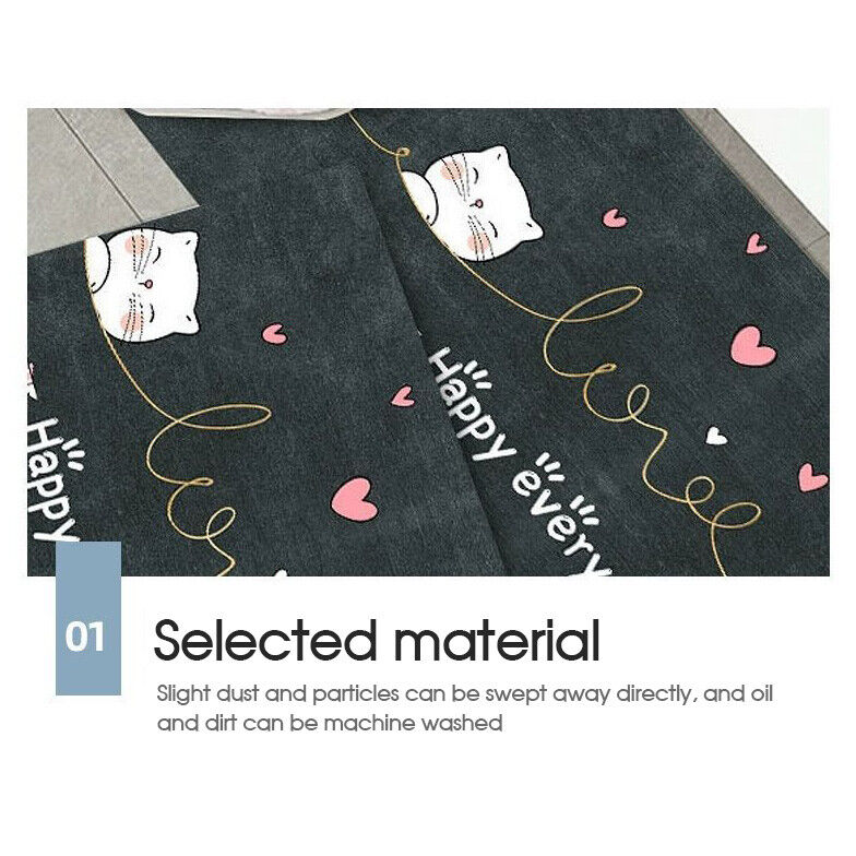 Non-Slip Kitchen Door Carpet Anti-Oil Floor Rug Waterproof Mat Pad Bathroom Home