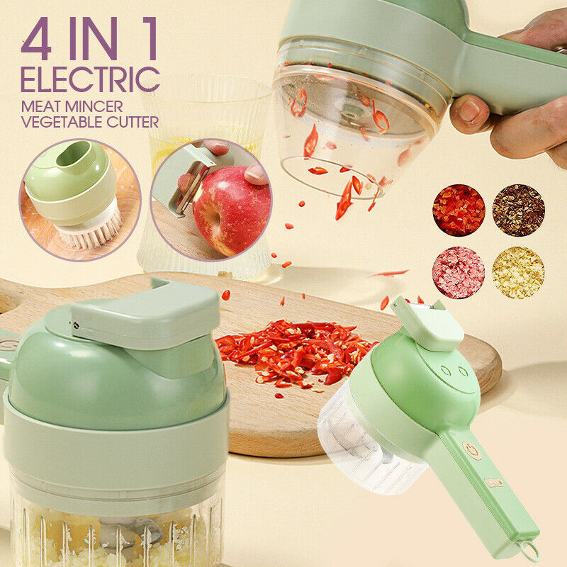 4 In 1 Handheld Electric Vegetable Cutter Multifunction Vegetable Fruit Slicer