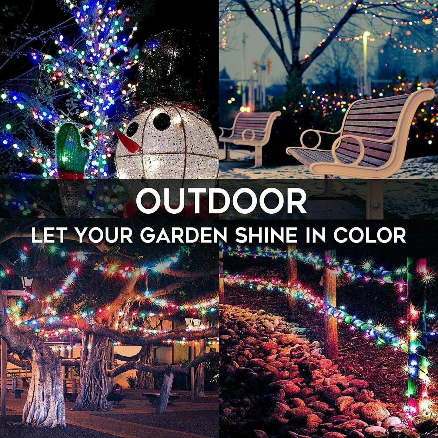 Solar Fairy String Lights 100/200/500 LED Outdoor Garden Christmas Party Decor