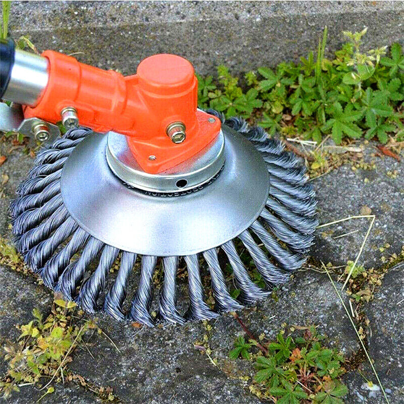 Weed Brush Steel Wire Trimmer Wheel 6/8" Garden Lawn Mower Head Tool Grass Cutter