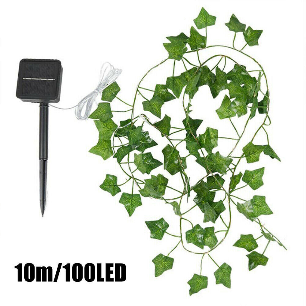 100LED Solar Powered Ivy Fairy String Lights Garden Outdoor Wall Fence Light