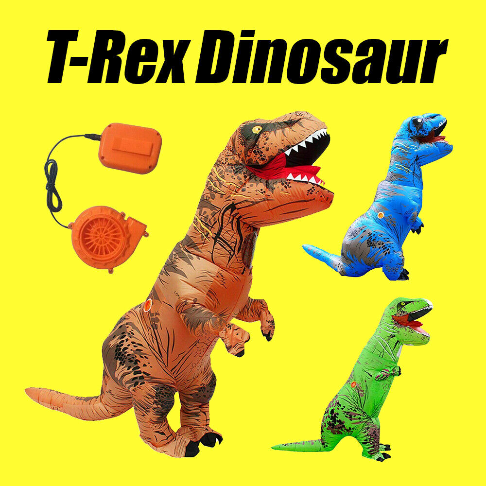 T-Rex Blow Inflatable Dinosaur Costume Adult Jurassic World Park Trex