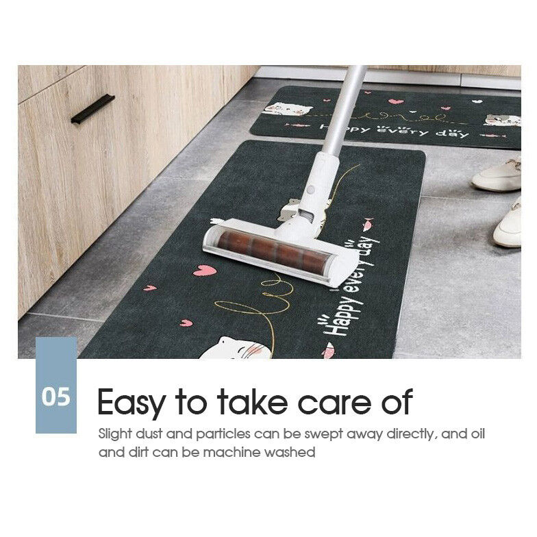 Non-Slip Kitchen Door Carpet Anti-Oil Floor Rug Waterproof Mat Pad Bathroom Home