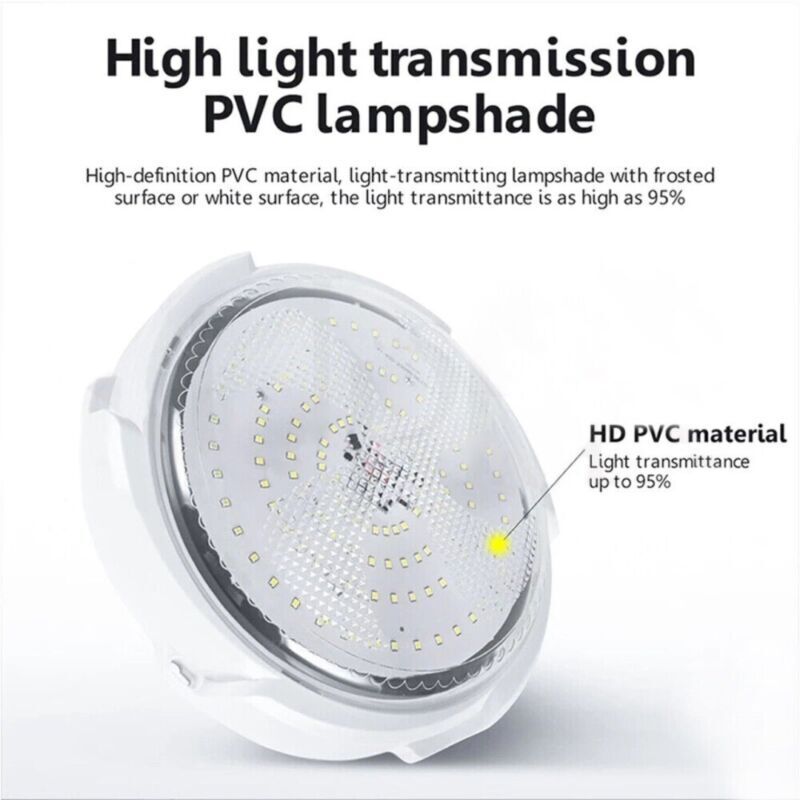 Solar Powered 28cm LED Ceiling Light Bedroom Garden Garage Shed Tent Lamp