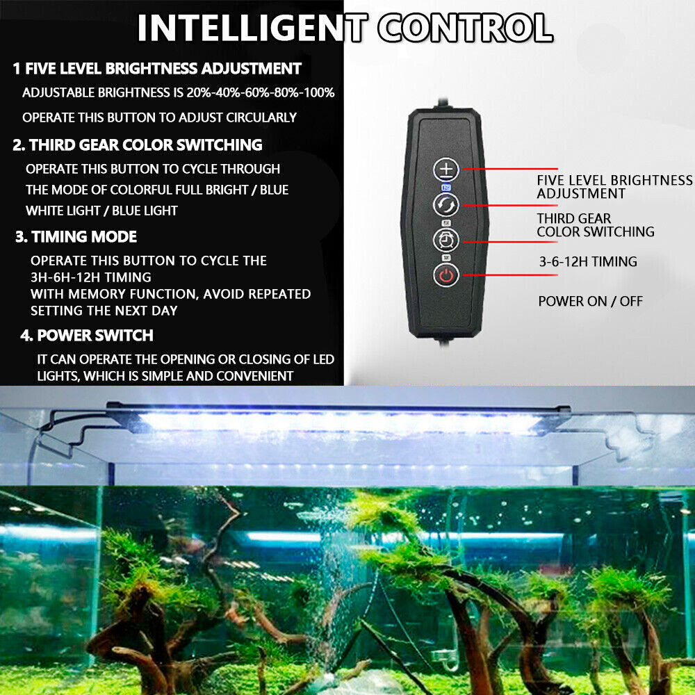 40/60/90 AU AQUARIUM LIGHT LIGHTING FULL SPECTRUM AQUA PLANT FISH TANK LED LAMP