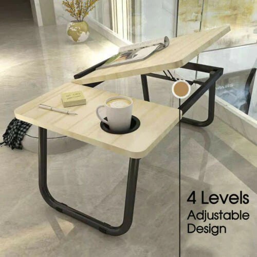 FOLDABLE LAPTOP STAND DESK TABLE TRAY BED STUDY PORTABLE ADJUSTABLE