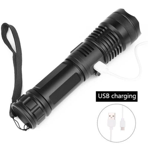 900000 LUMENS XHP50 ZOOM FLASHLIGHT LED RECHARGEABLE LAMP TORCH W/26650 BATTERY