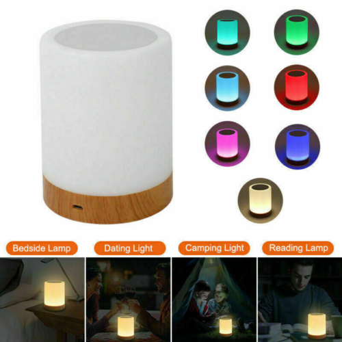 USB LED Lamp 7 Color GRB Touch Night Light Mood Dimmable Bedside Rechargeable