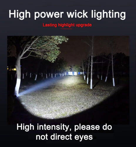 900000 LUMENS XHP50 ZOOM FLASHLIGHT LED RECHARGEABLE LAMP TORCH W/26650 BATTERY