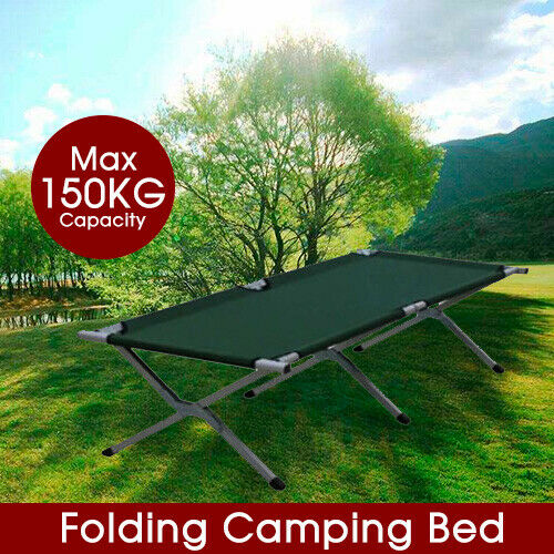 FOLDING CAMPING BED STRETCHER LIGHT WEIGHT CAMP PORTABLE W/ CARRY BAG