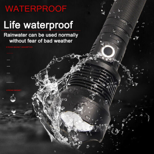 900000 LUMENS XHP50 ZOOM FLASHLIGHT LED RECHARGEABLE LAMP TORCH W/26650 BATTERY