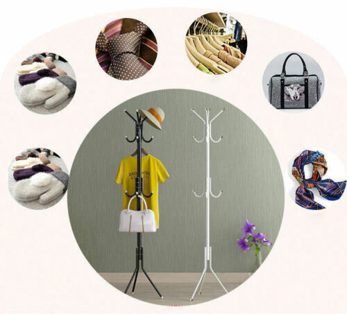 12 Hook 3-Tier Hat Coat Clothes Rack Tree Style Steel Hanger Umbrella Stand