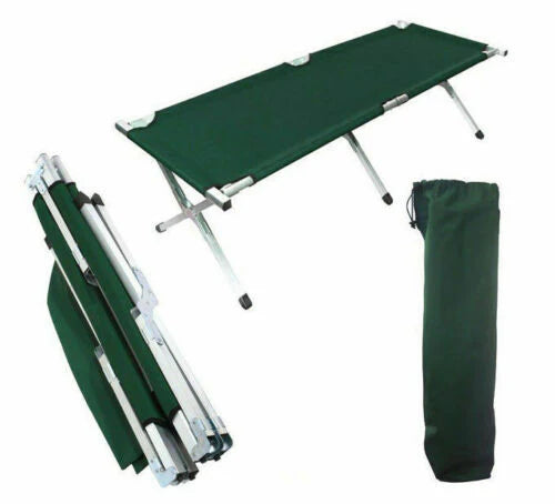 FOLDING CAMPING BED STRETCHER LIGHT WEIGHT CAMP PORTABLE W/ CARRY BAG