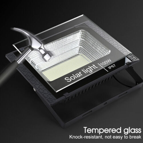 LED Solar Light Street Flood Sensor Remote Outdoor Garden Security Lamp
