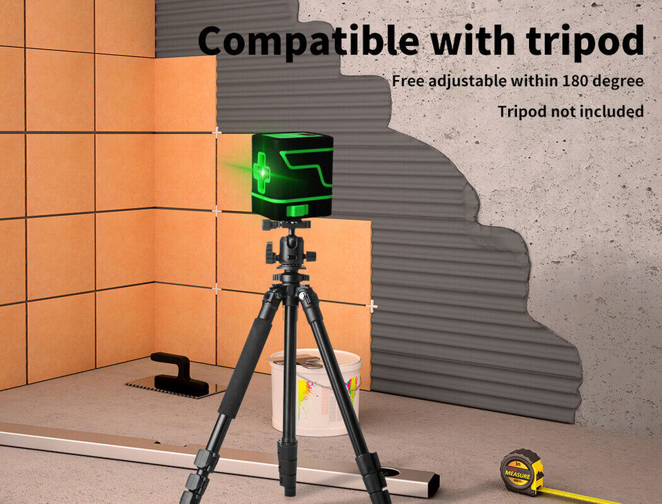 Traderight Laser Level Green Light Auto Self Leveling Waterproof Cross Line Home