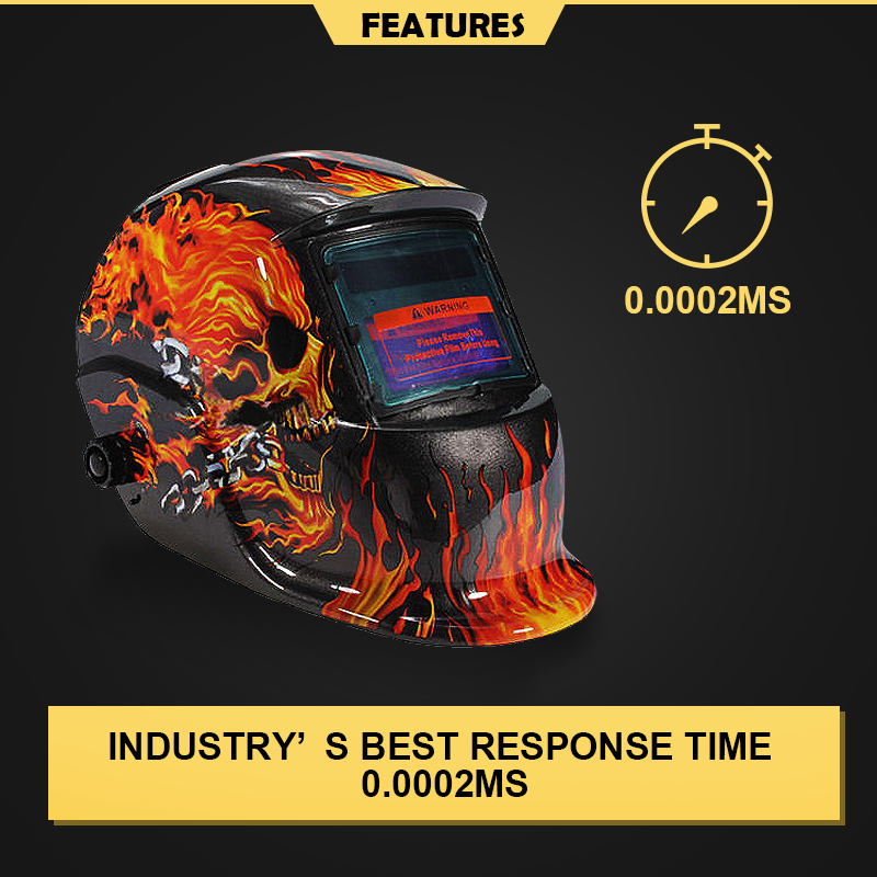 Pro Solar Power Auto Darkening Welding Helmet Arc Tig Mask Skull