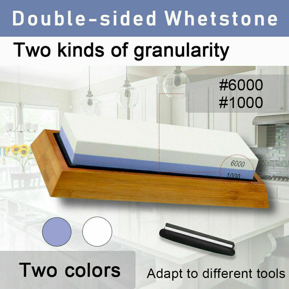 6000/1000 Dual Whetstone Waterstone Knife Sharpening Water Stone Wet Sharpener