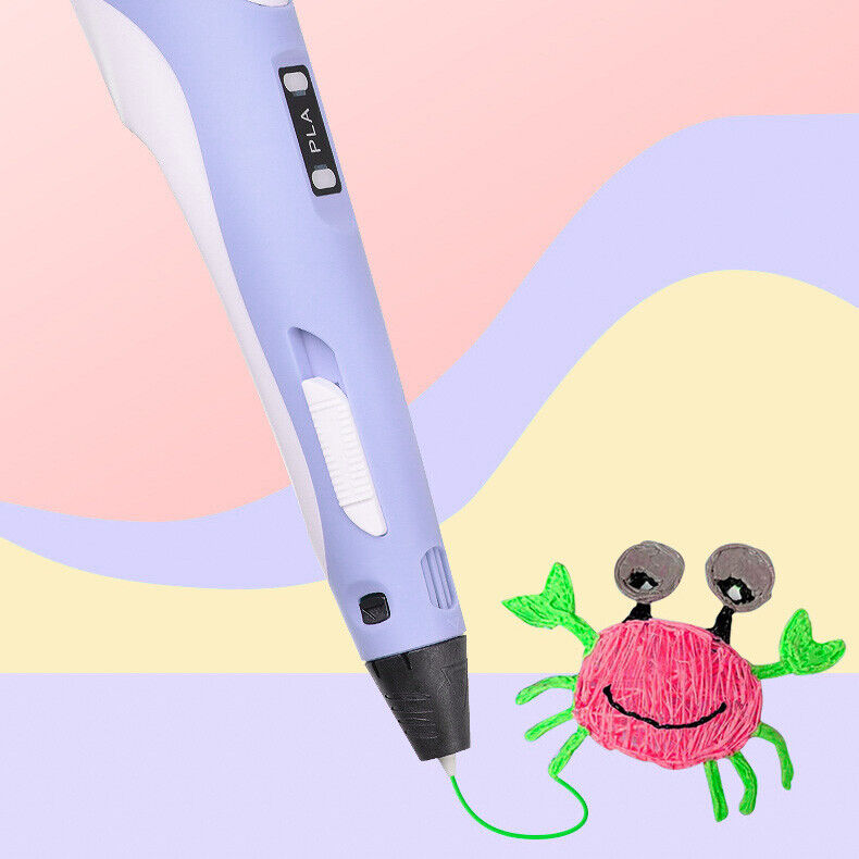 LCD Screen 3 Free Filaments Doodle Drawing Kid Gift 3D Printing Pen Set Printer