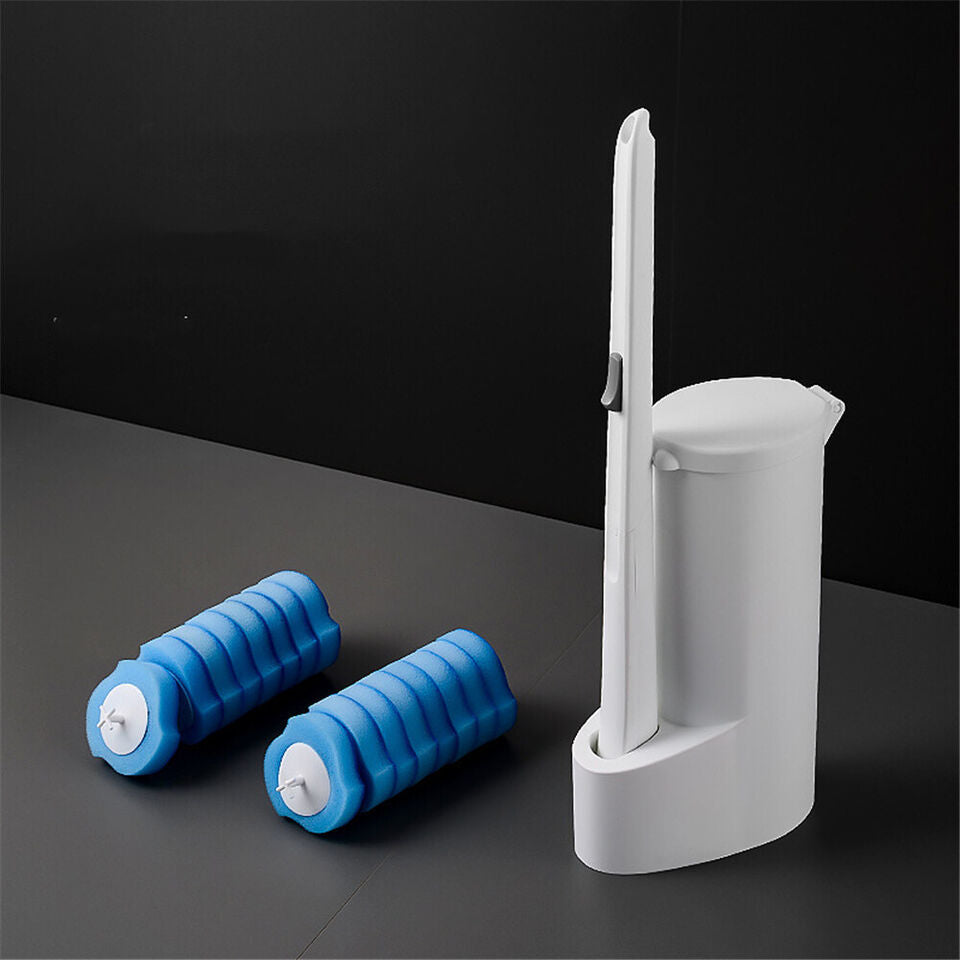 Toilet Brush Refill Head Disposable Sponge Long Handle Cleaning Scrubber Holder