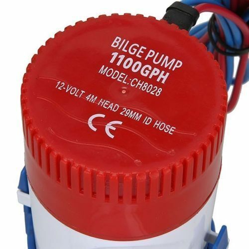 12V 1100GPH Submersible Bilge Water Pump Fishing Boat Caravan Campervan Camping