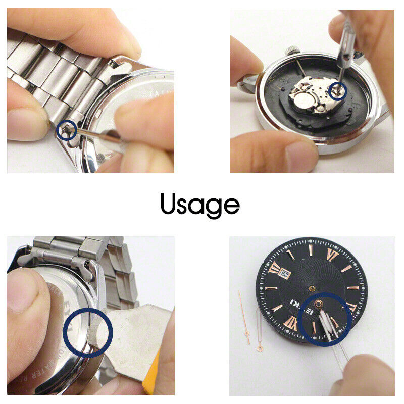 21PCs Horologe Watchmaker Watch Link Pin Remover Case Opener Repair Tool Kit Set