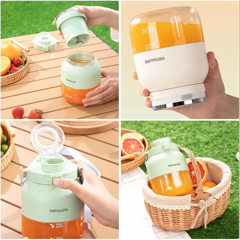 800ML Wireless Outdoor Portable Electric Juicer Leak Proof Juice Extractor