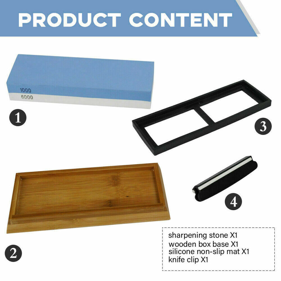 6000/1000 Dual Whetstone Waterstone Knife Sharpening Water Stone Wet Sharpener