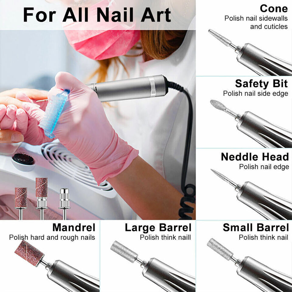 35000RPM Portable Nail Drill Machine Rechargeable E File Fits Manicure Pedicure
