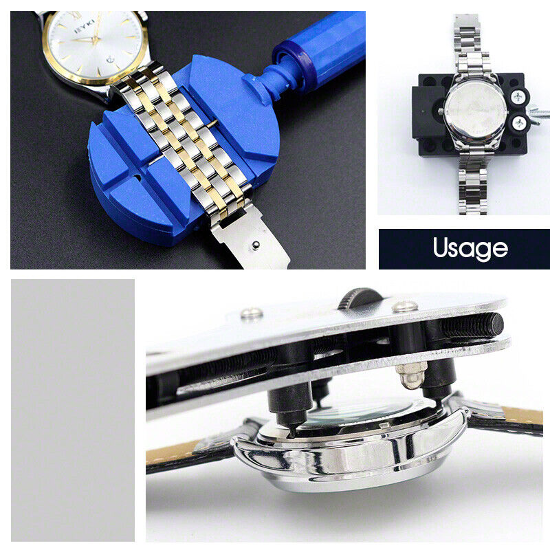 21PCs Horologe Watchmaker Watch Link Pin Remover Case Opener Repair Tool Kit Set