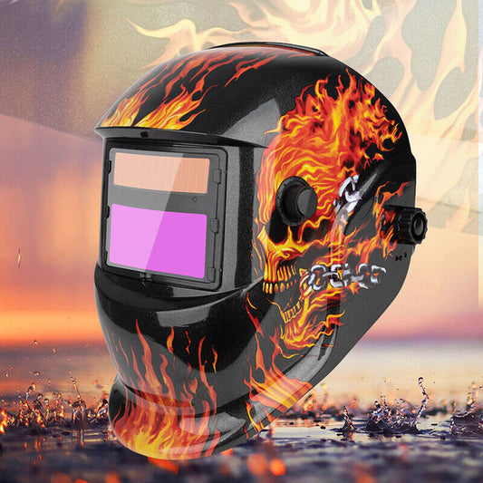 Pro Solar Power Auto Darkening Welding Helmet Arc Tig Mask Skull