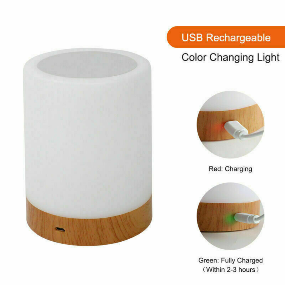 USB LED Lamp 7 Color GRB Touch Night Light Mood Dimmable Bedside Rechargeable