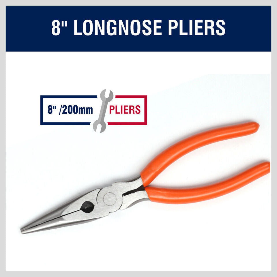 5Pc Plier Set Multi Use Diagonal Linesman Long Nose Groove Joint Slip Joint Tool