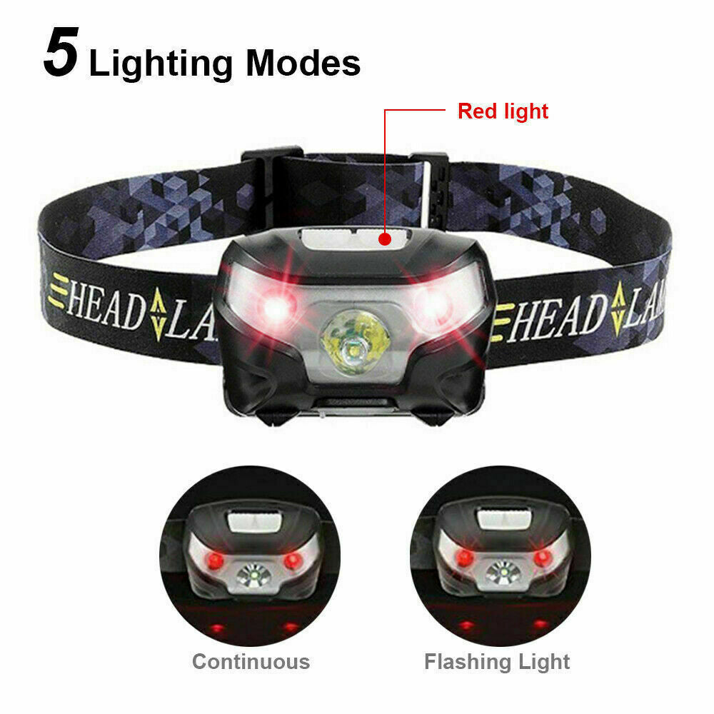Waterproof Head Torch Rechargeable LED Headlamp Flashlight USB Camping Fish CREE