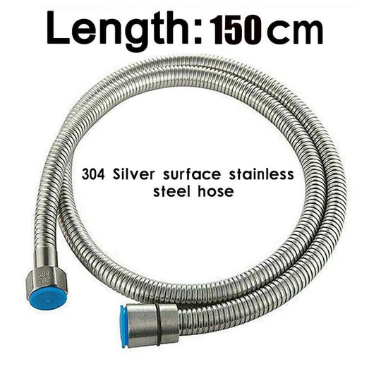 150cm Stainless Steel Shower Hose Chrome Replacement Flexible Handheld