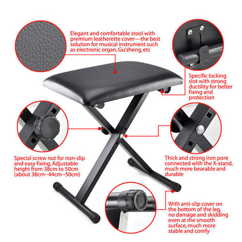 Adjustable 3 Way Folding Keyboard Piano Stool Bench Seat Chair AU STOCK