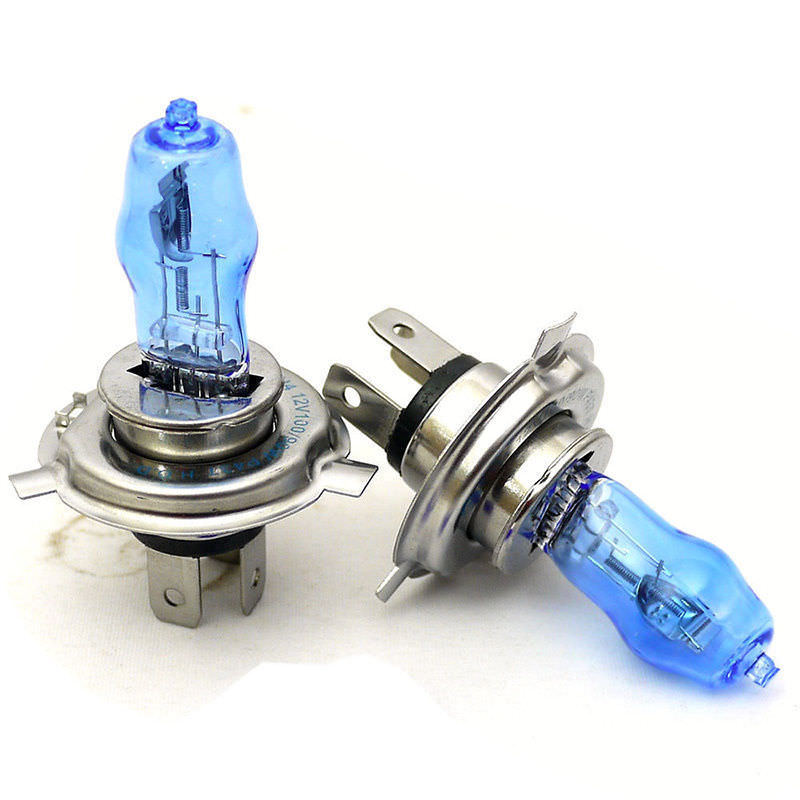 H4 HEADLIGHT GLOBES CAR LIGHT BULBS 100/90W 6000K 12V XENON SUPER WHITE (1 Pair)