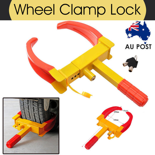 Heavy Duty Wheel Clamp Lock Vehicle Caravan Car Security Anti-theft w/ 2 keys