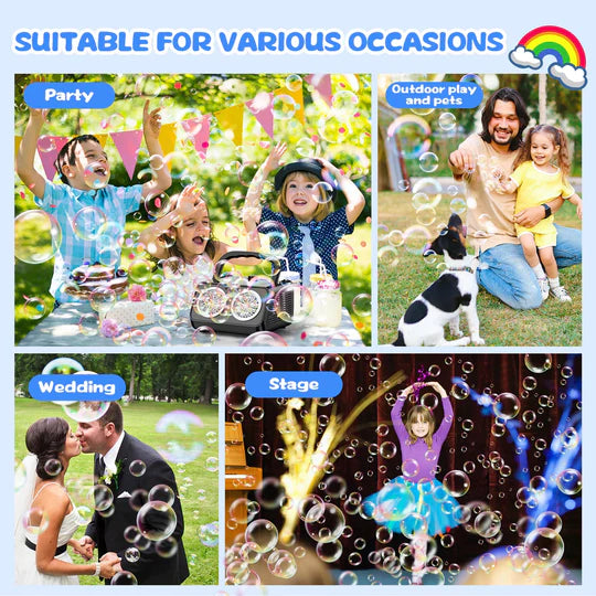 Automatic Bubble Blower Kids Toddler Bubble Maker Portable Bubble Machine Toys for Indoor Outdoor Wedding Birthday Party Gifts