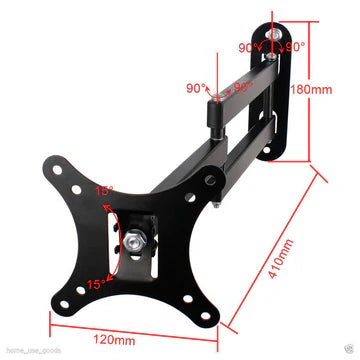 Wall Mount Bracket Tilt Swivel TV LCD LED Monitor 14,21,22,27 VESA 10