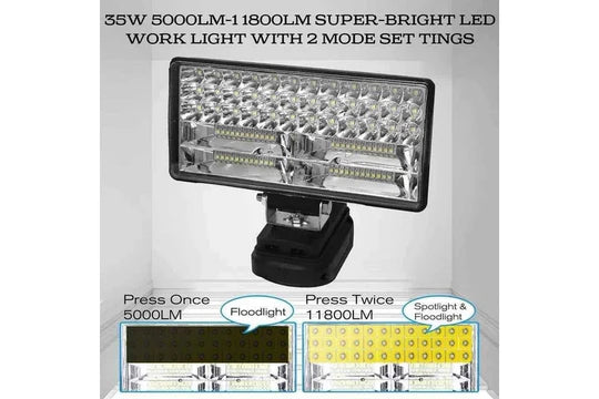 5 inch LED Work Light Spotlight with 2 Li-on Batteries