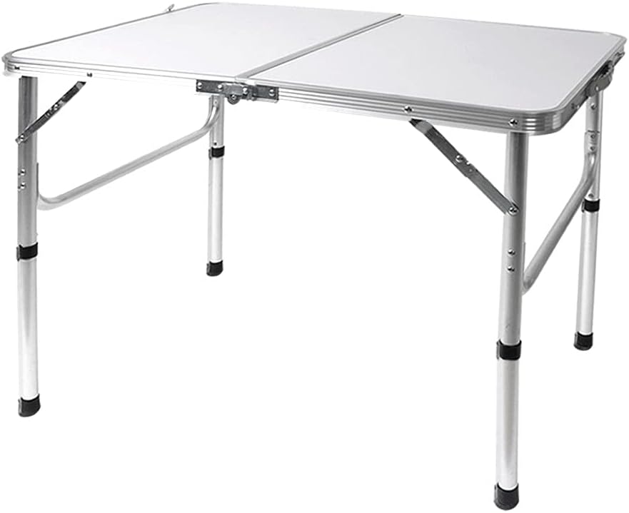 Portable Outdoor Foldable Picnic Camping Table BBQ Desk, 90 cm Length, White