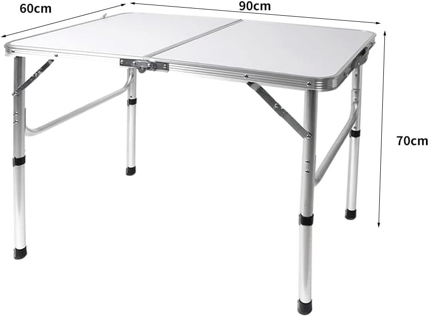 Portable Outdoor Foldable Picnic Camping Table BBQ Desk, 90 cm Length, White