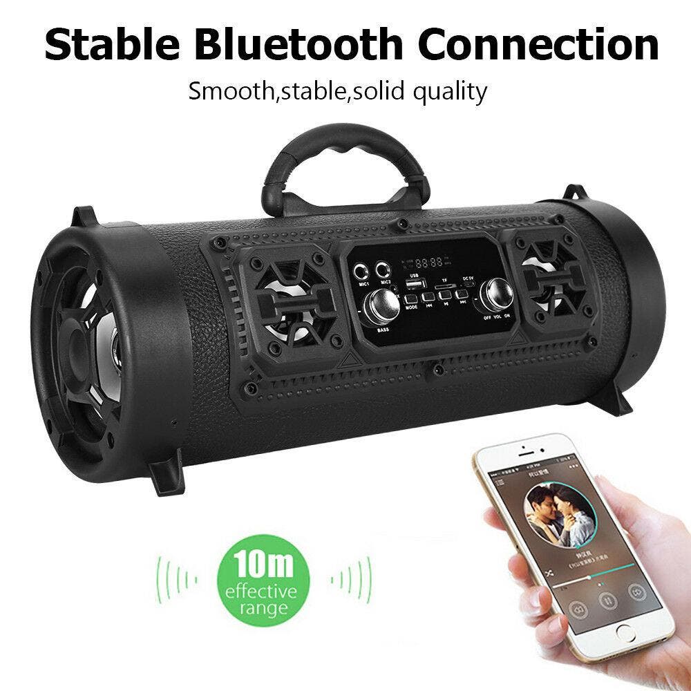 Au Portable Speaker Wireless Bluetooth Stereo Bass USB/TF/ Radio Subwoofer