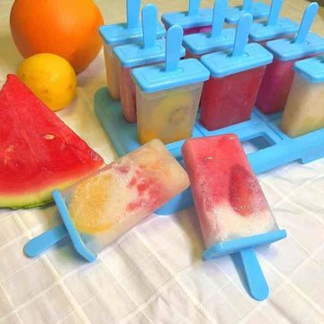 12 Cells Block Moulds Ice Cream Mold Icy Pole Jelly Pop Popsicle Maker Mould Tray