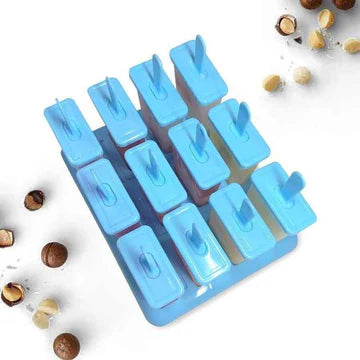 12 Cells Block Moulds Ice Cream Mold Icy Pole Jelly Pop Popsicle Maker Mould Tray