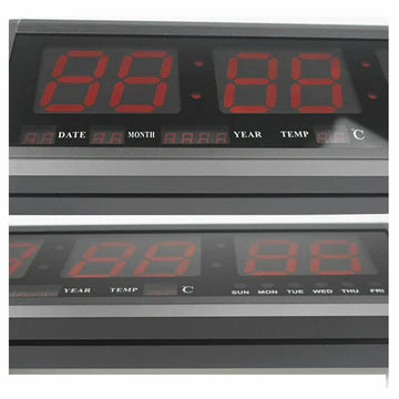 Digital Large Big Jumbo LED Wall Desk Alarm Clock With Calendar Temperature