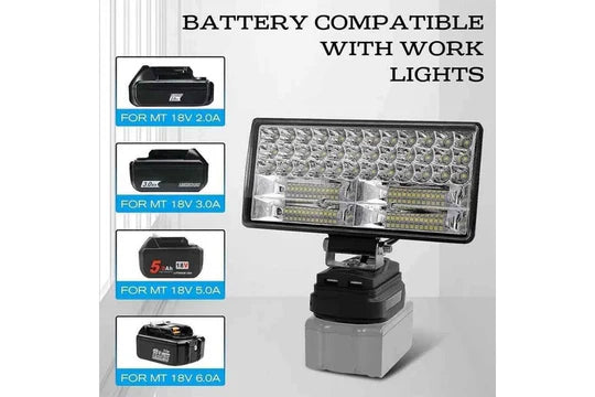 5 inch LED Work Light Spotlight with 2 Li-on Batteries