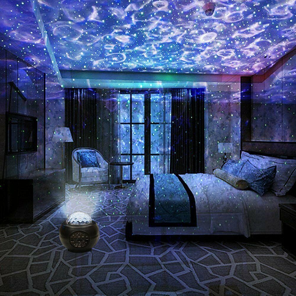 Galaxy Starry Night Lamp 1X LED Star Projector Night Light Ocean Wave Projector