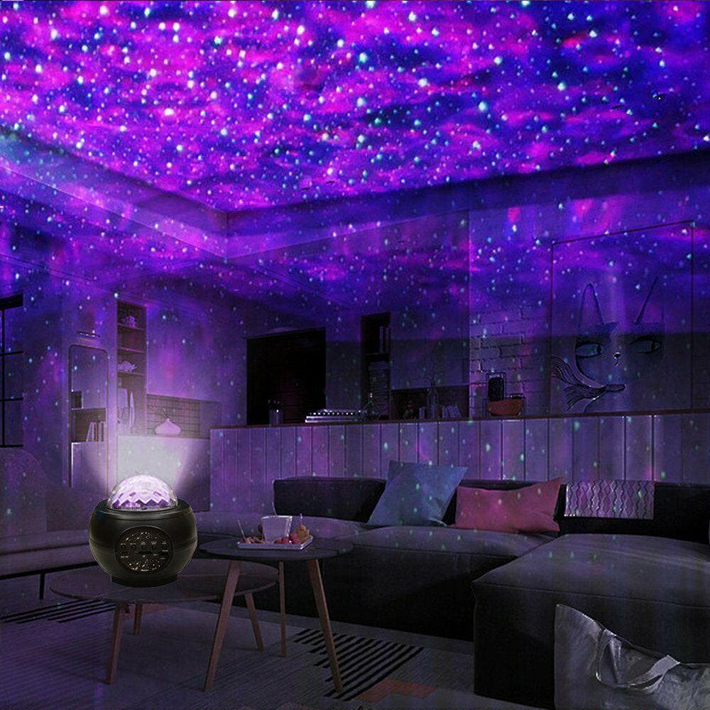 Galaxy Starry Night Lamp 1X LED Star Projector Night Light Ocean Wave Projector