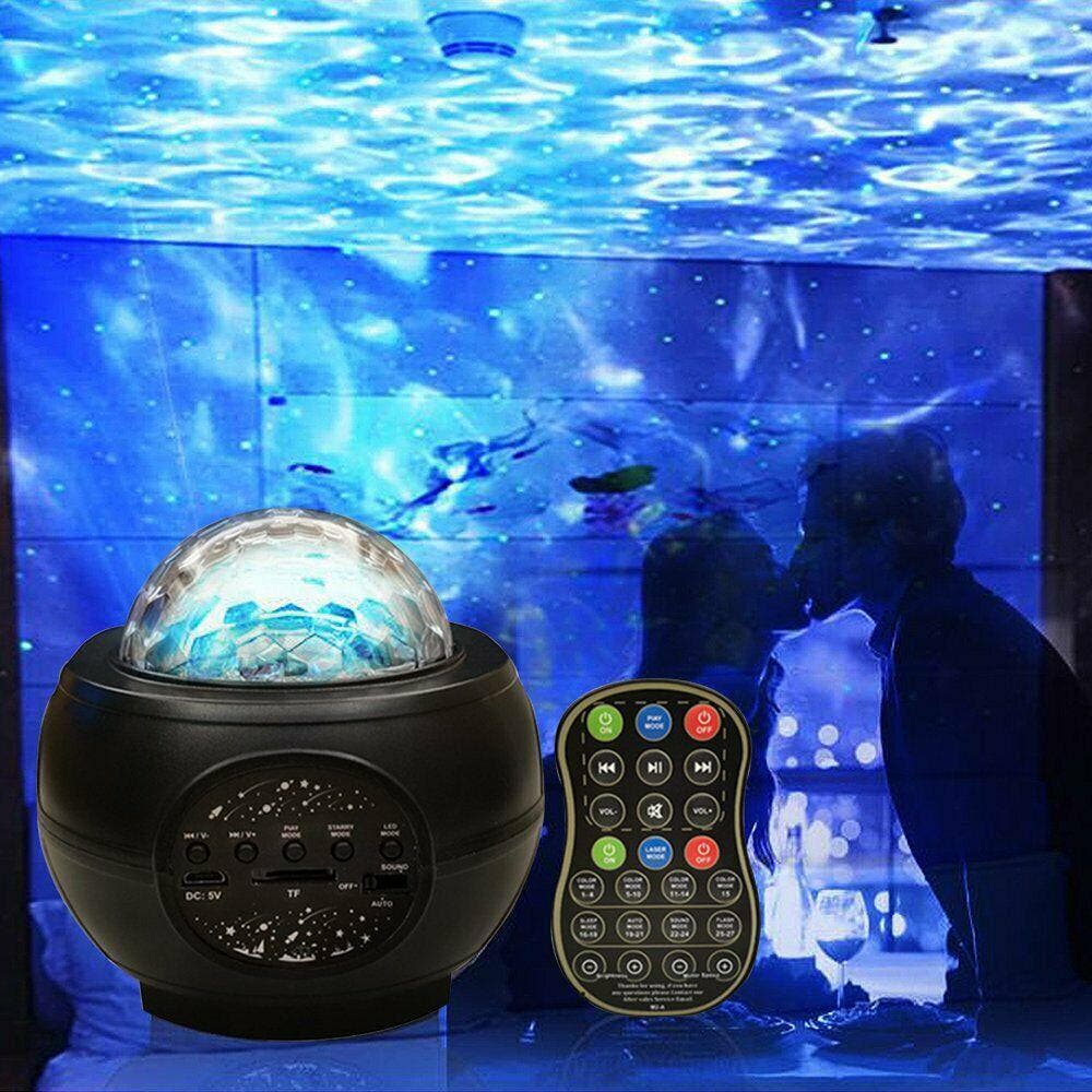 Galaxy Starry Night Lamp 1X LED Star Projector Night Light Ocean Wave Projector